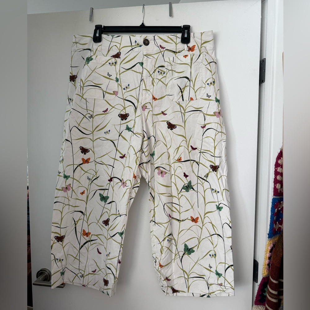 Maeve by Anthropologie The Colette Butterfly Cropped Wide-Leg Pants